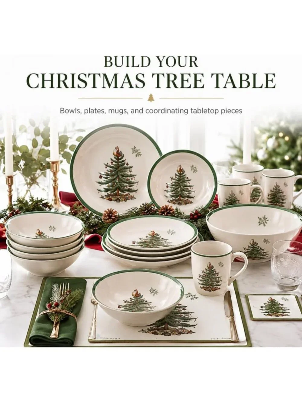 Large Round Christmas Tree Bowl - Festive Holiday Decor, Perfect for Serving